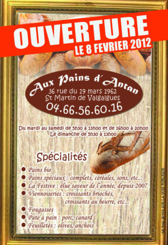 Flyer Pains d'antan